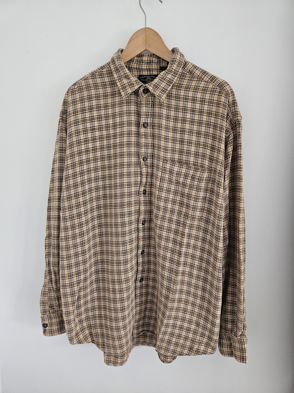 Vintage 90s American Eagle Outfitters Plaid Flannel Shirt Made in Hong Kong XL